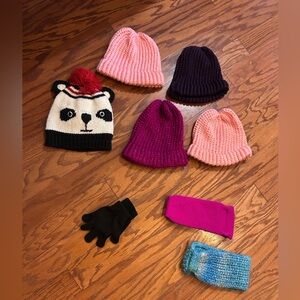 Assorted Knit Beanies, ear warmer and glove bundle